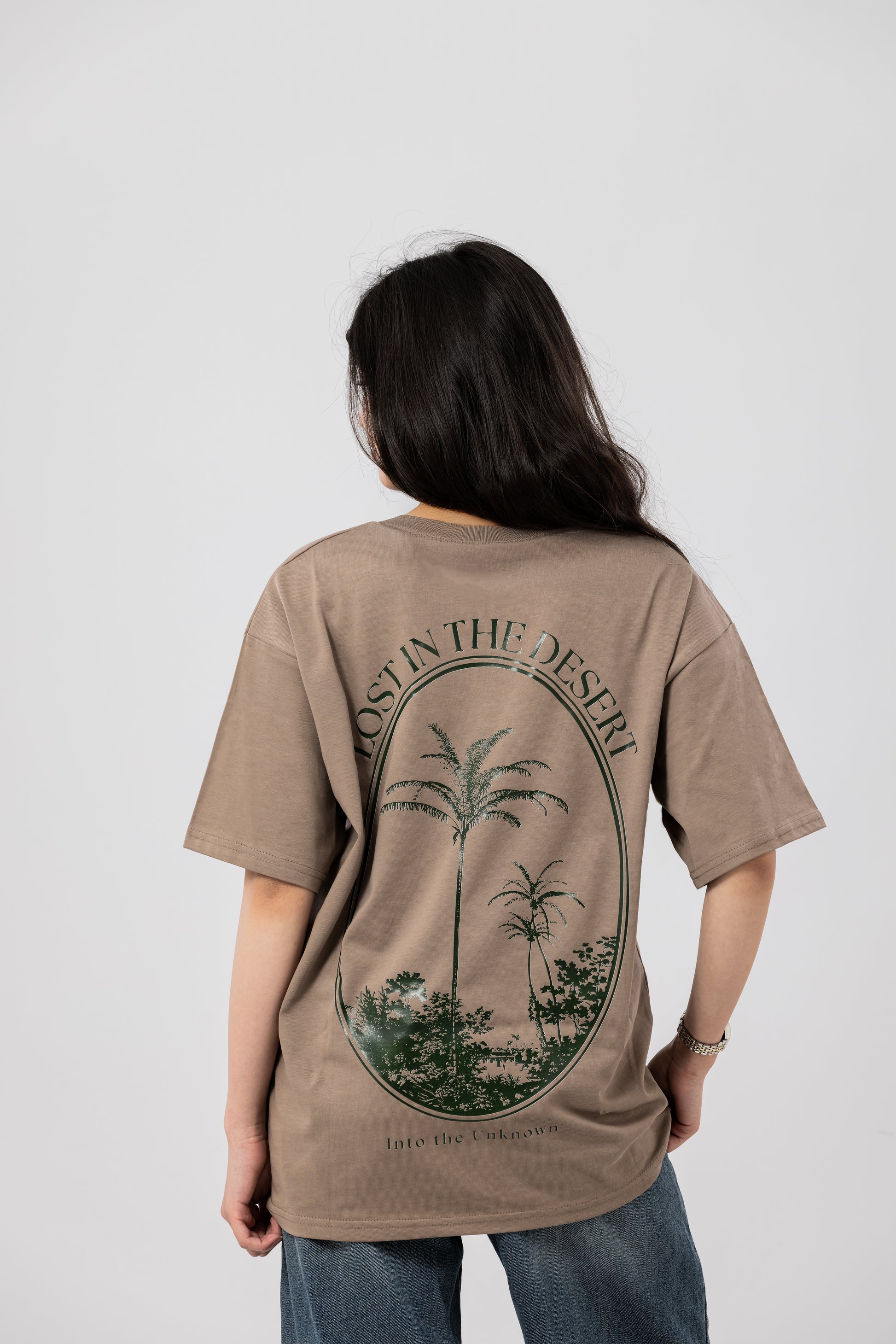 Lost in the desert - Beige oversized t-shirt
